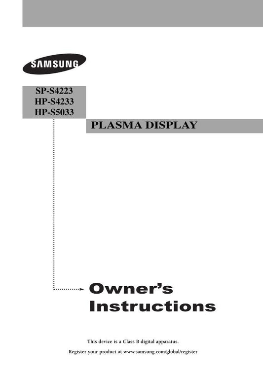 Samsung HCM4215WX TXN2745FPNXXAA TXP1634X TV Operating Manual