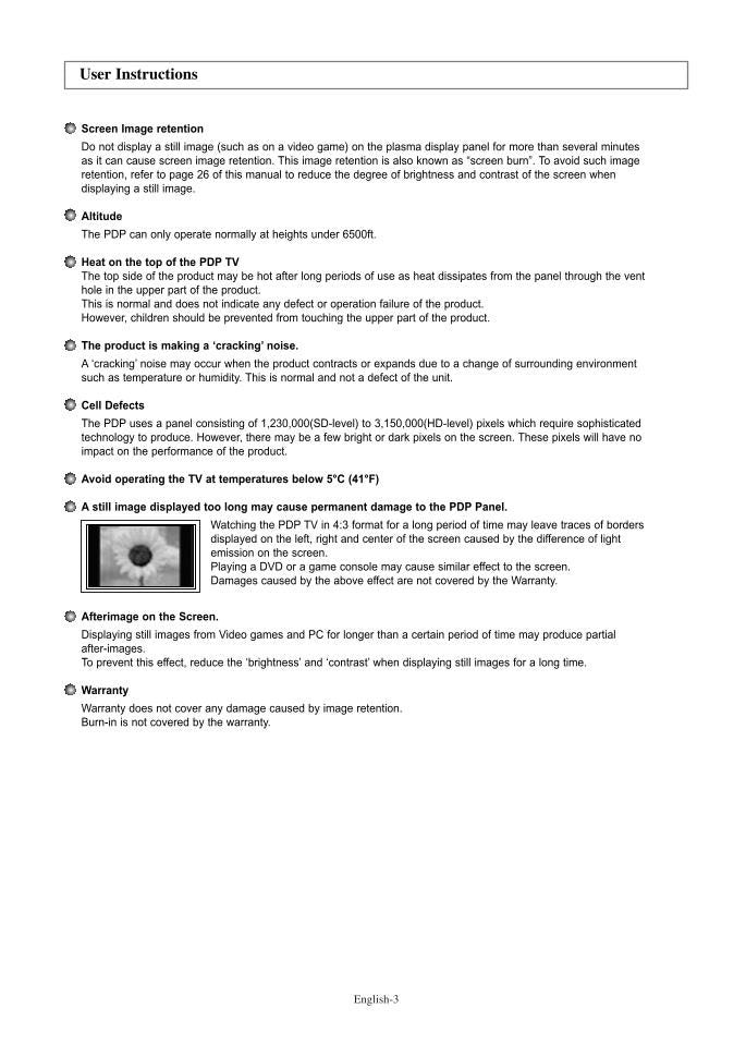 Samsung SPS4243 TV Operating Manual