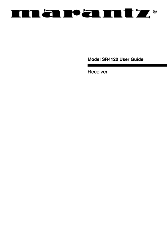 Marantz SR4120 AV Receiver Owner/ User Manual (Pages: 24)