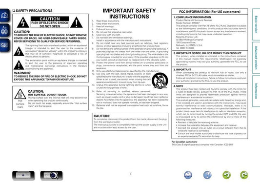 Marantz SR5007 Audio/Video Receiver Operating Manual