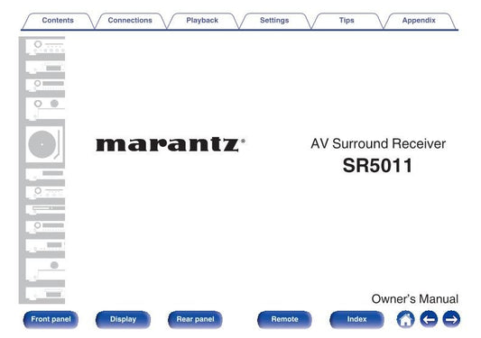 Marantz SR5011 Audio/Video Receiver Operating Manual