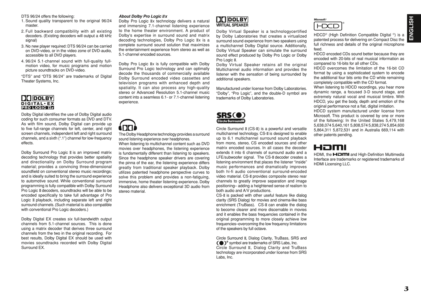 Marantz SR6001 AV Receiver Owner/ User Manual (Pages: 71)