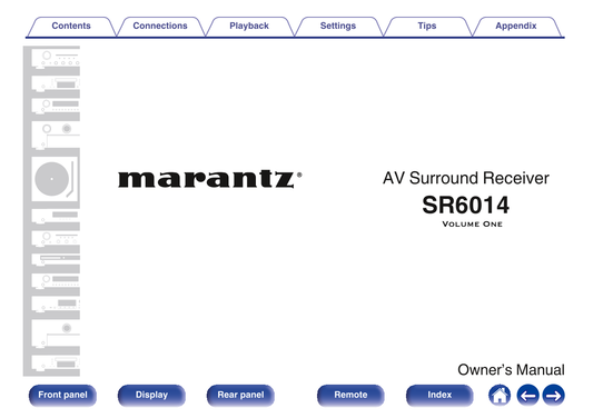 Marantz SR6014 AV Receiver Owner/ User Manual (Pages: 322)