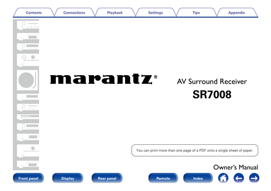 Marantz SR7008 AV Receiver Owner/ User Manual (Pages: 286)