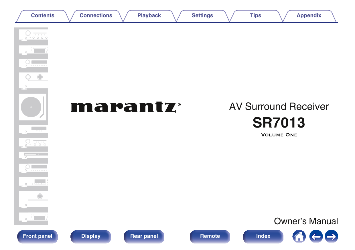 Marantz SR7013 AV Receiver Owner/ User Manual (Pages: 350)