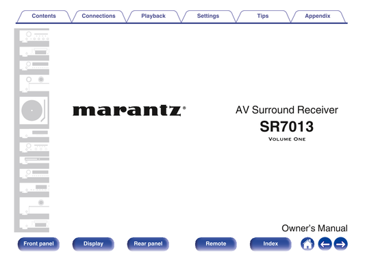 Marantz SR7013 AV Receiver Owner/ User Manual (Pages: 350)