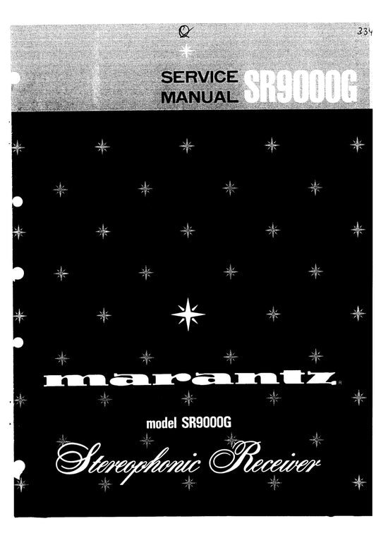 Marantz SR9000 G Stereophonic Receiver Service Manual (Pages: 39)
