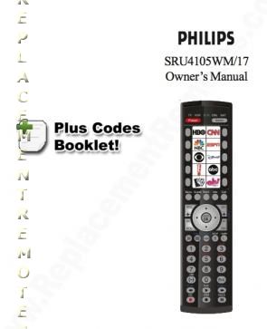 Philips SRU4105WM/17 and CodesOM Universal Remote Control Operating Manual