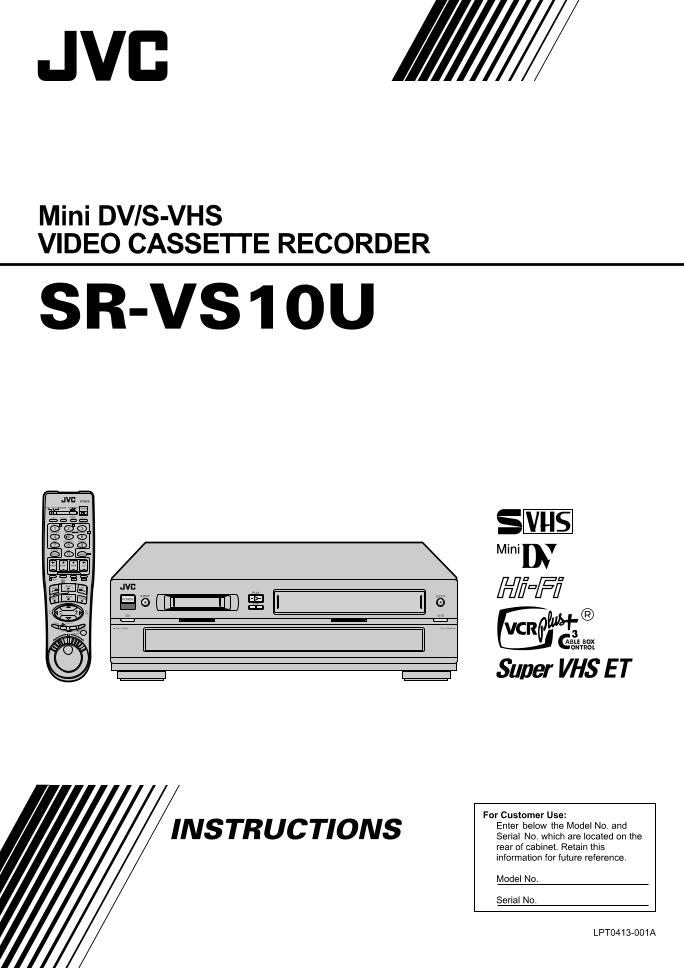 JVC SRVS10U TV/VCR Combo Operating Manual