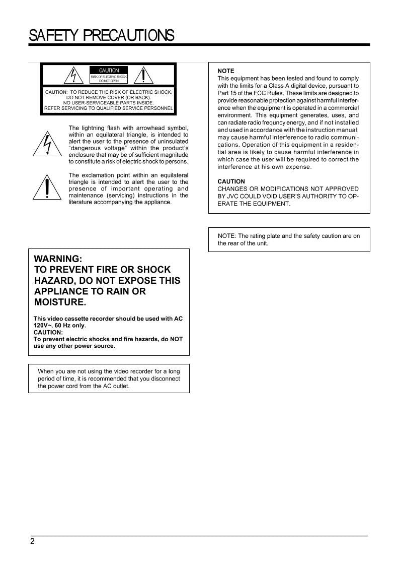 JVC SRW5 SRW5U SRW7 VCR Operating Manual