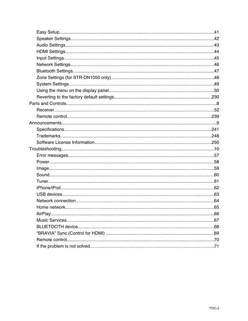 Sony STRDN1050 STRDN850 Audio/Video Receiver Operating Manual