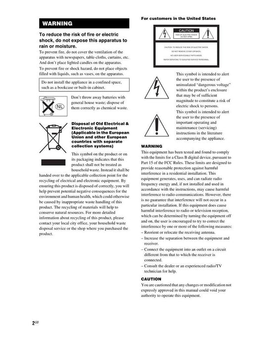 Sony STRDE598 Audio/Video Receiver Operating Manual