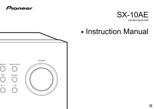 Pioneer SX-10 AE Receiver Owner/ User Manual (Pages: 28)