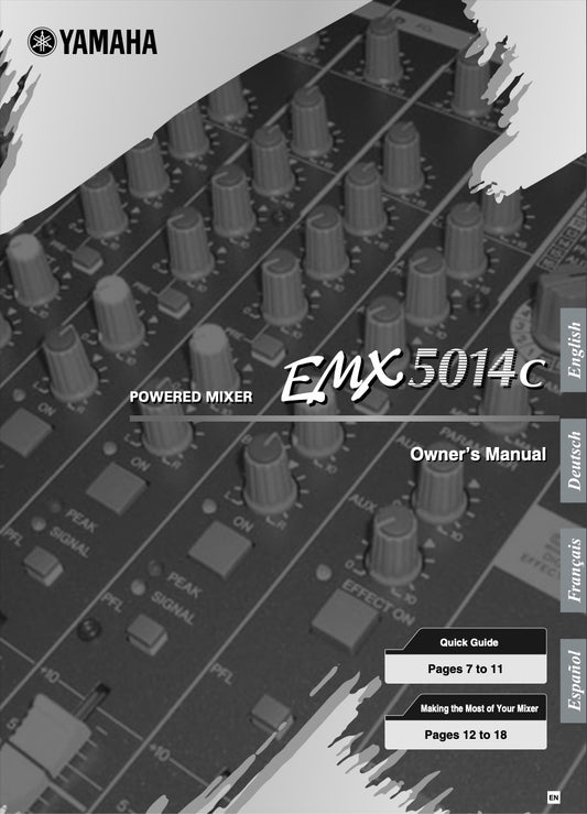 Yamaha EMX5014C Powered Mixer Owner's/ User Manual (Pages: 37)
