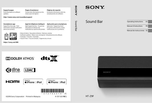 Sony HT-Z9 F Audio/Video Receiver Operating Manual