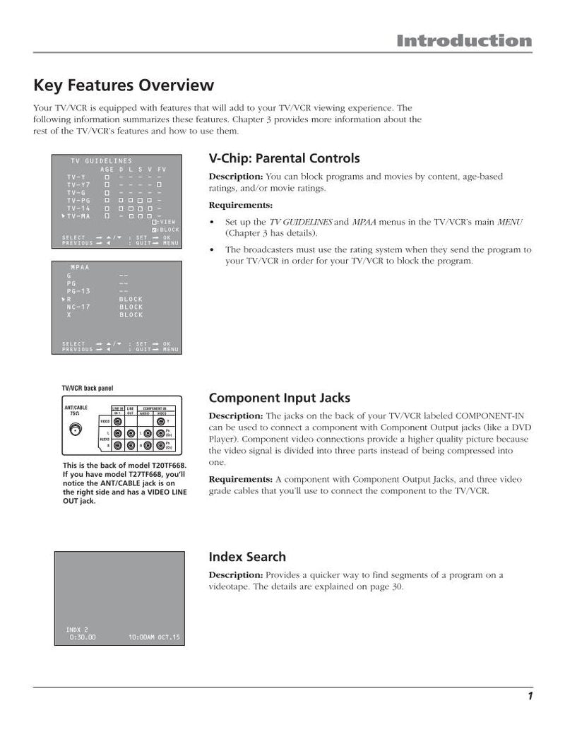 RCA T20TF668 T27TF668 TV Operating Manual