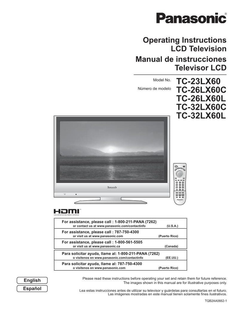 Panasonic TC23LX60OM TV Operating Manual