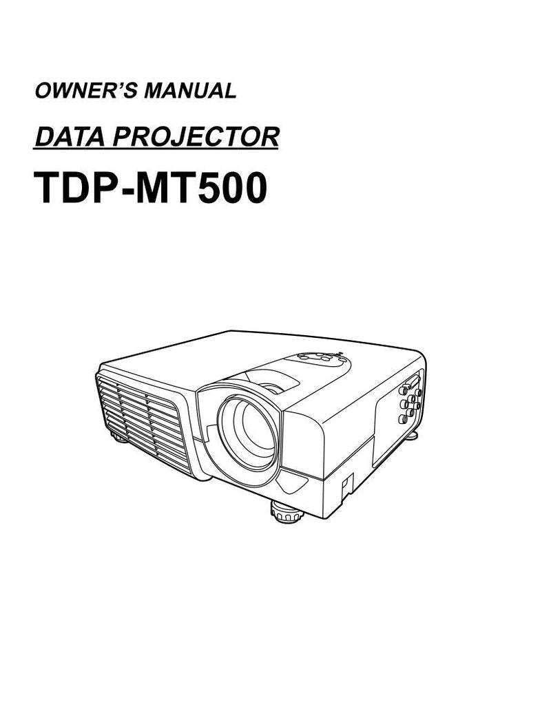 Toshiba MT500 TDPMT500 Consumer Electronics Operating Manual