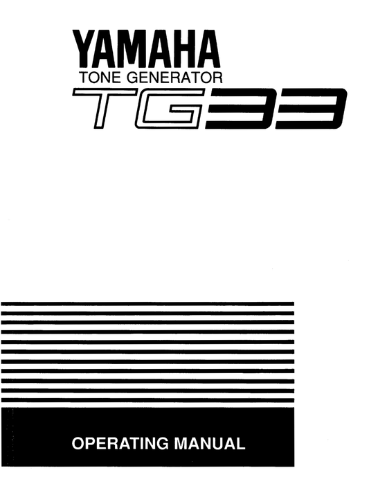 Yamaha TG33 Tone Generator Owner/ User Manual (Pages: 46)