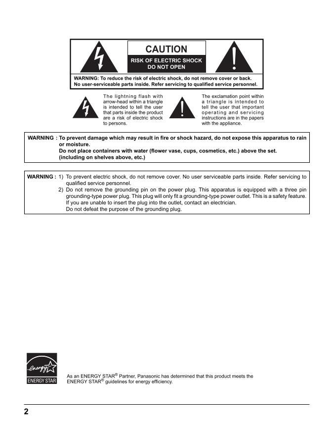 Panasonic TH42PH20 TH42PH20U TH50PH20 Monitor Operating Manual