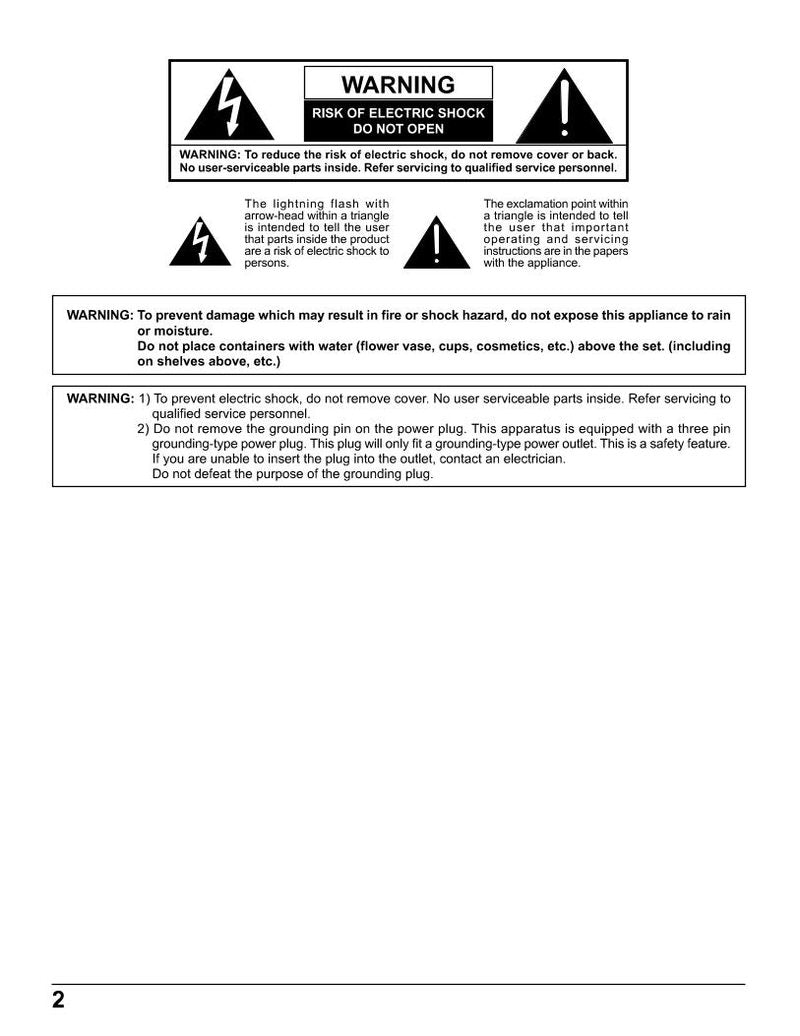 Panasonic TH42PHW5 TH42PHW5UZ TH50PHW5 Monitor Operating Manual