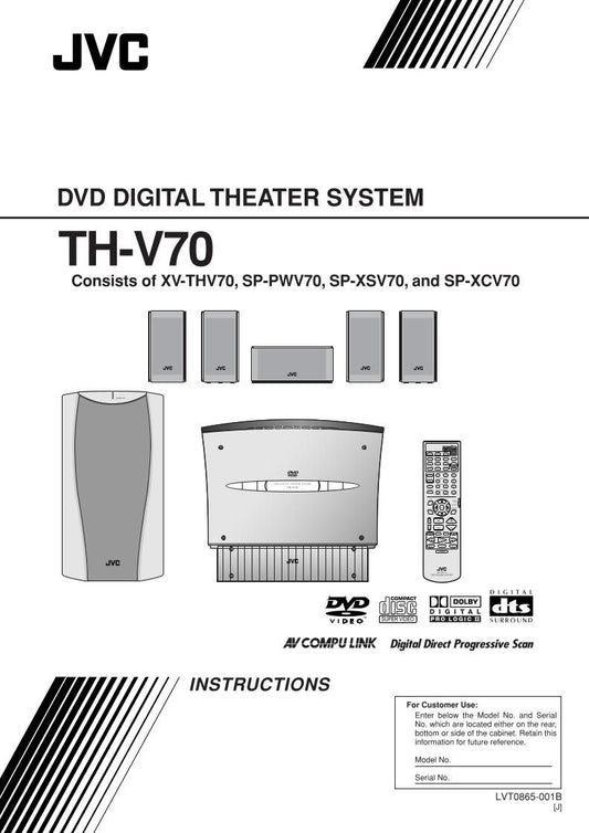 JVC THV70 XVTHV70 Audio/Video Receiver Operating Manual