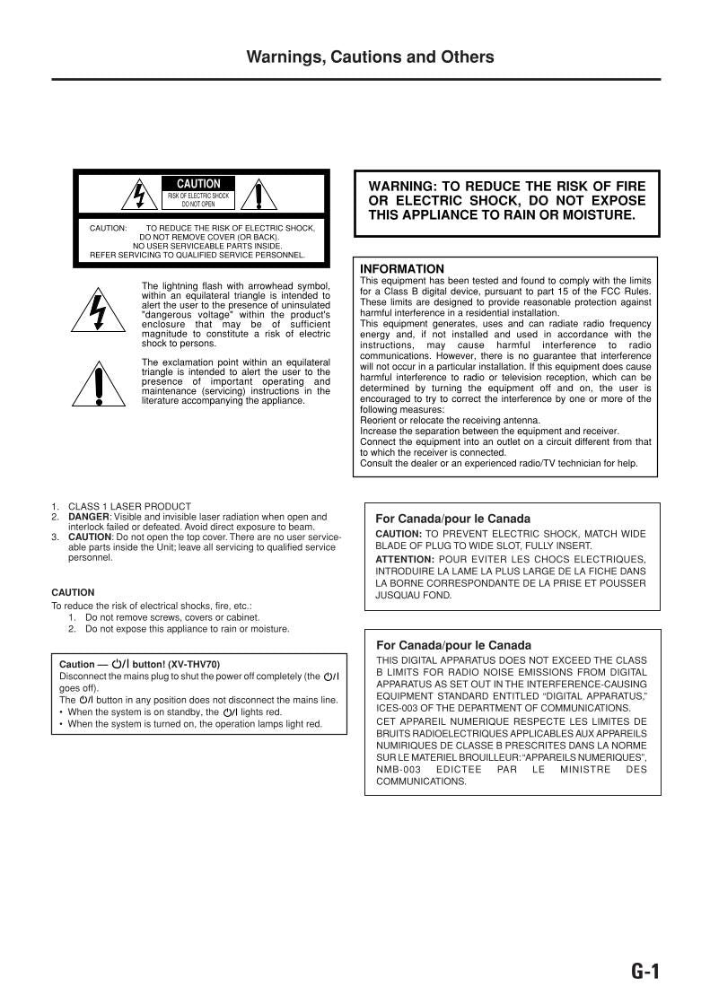 JVC THV70 XVTHV70 Audio/Video Receiver Operating Manual