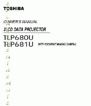 Toshiba TLP680 TLP680U TLP681 Projector Operating Manual