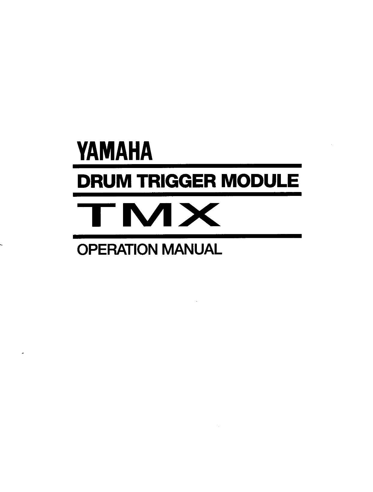 Yamaha TMX Drum Trigger Module Owner/ User Manual (Pages: 60)