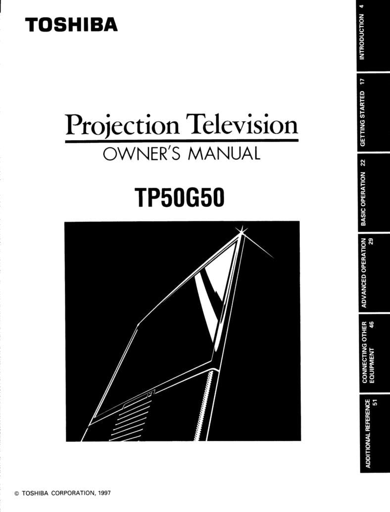 Toshiba TP50G50OM TV Operating Manual