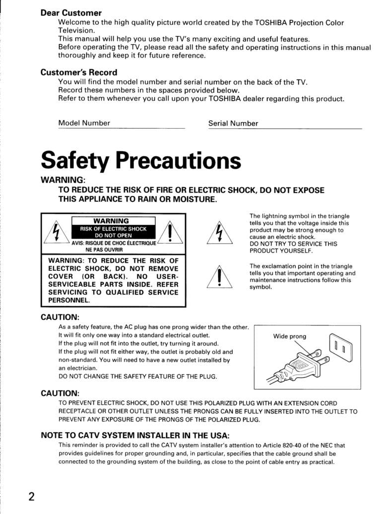 Toshiba TP50G50OM TV Operating Manual