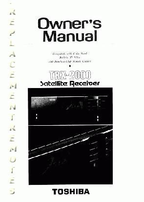 Toshiba TRX2000 Consumer Electronics Operating Manual