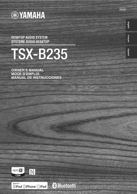 Yamaha TSX-B235 Audio System Owner's/ User Manual (Pages: 86)