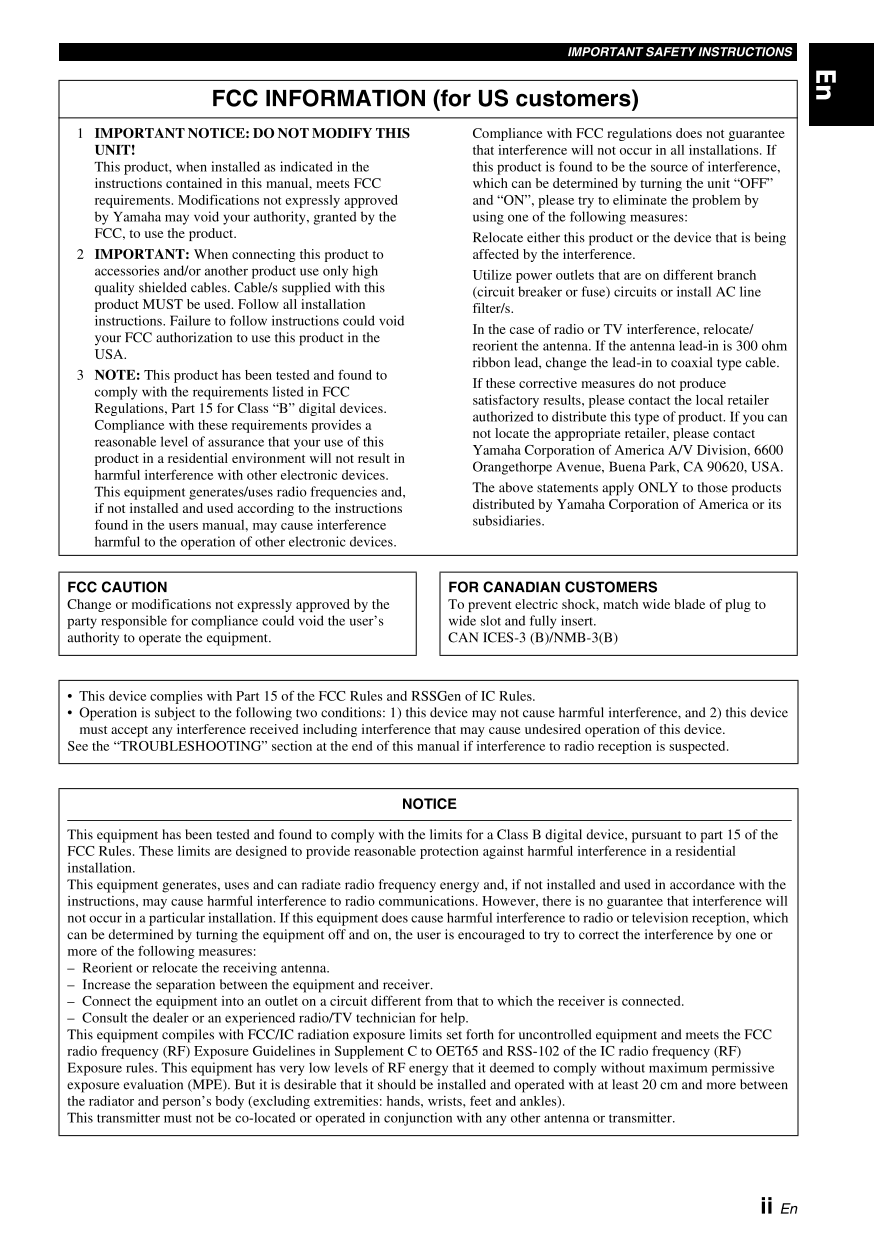 Yamaha TSX-B72 Audio System Owner's/ User Manual (Pages: 56)