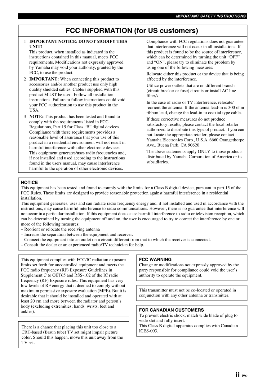 Yamaha TSX-W80 Audio System Owner's/ User Manual (Pages: 16)