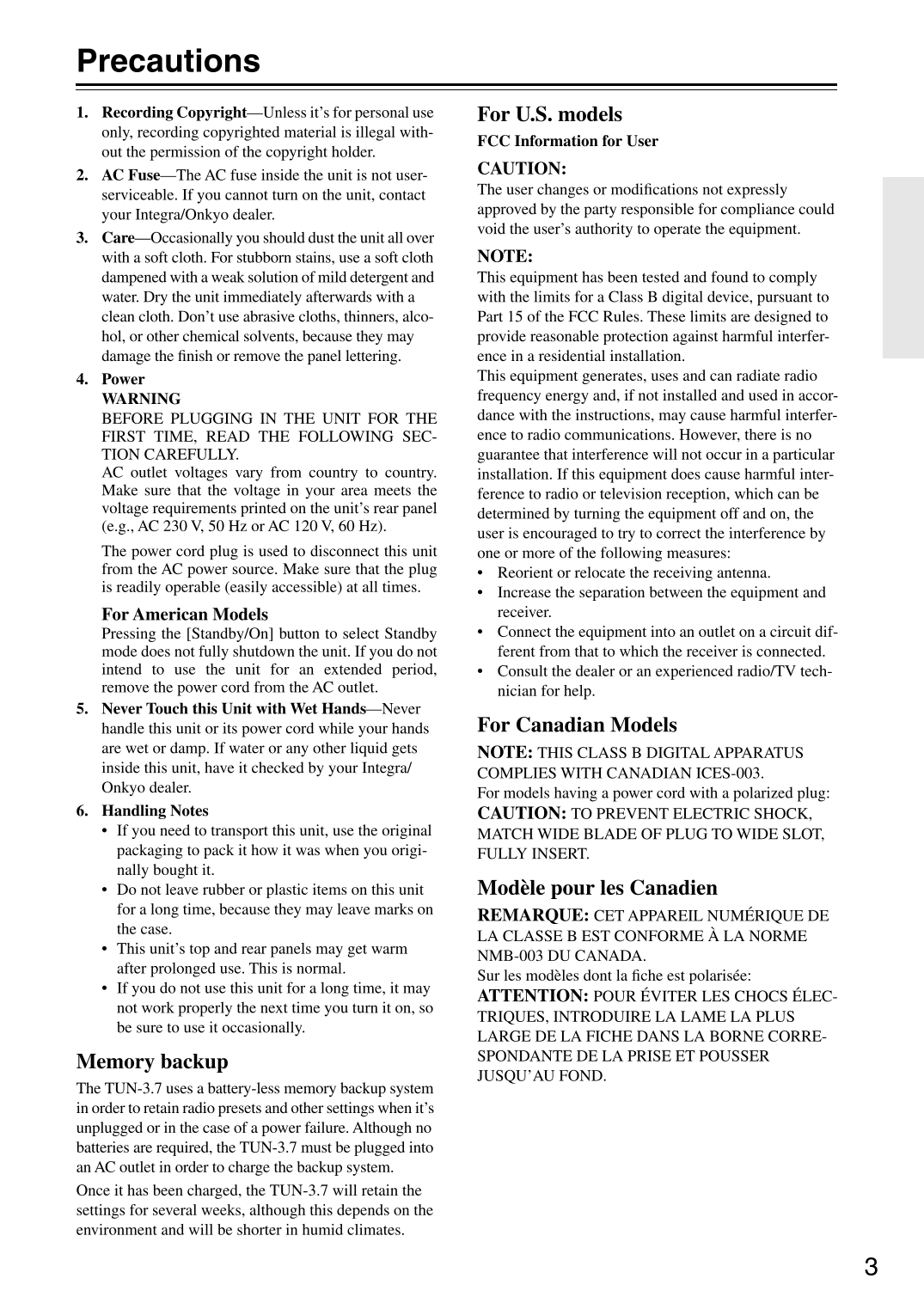 Integra TUN-3.7 Multi-Platform Tuner Owner's/ User Manual (Pages: 32)