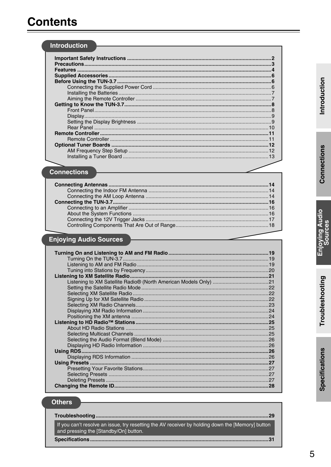 Integra TUN-3.7 Multi-Platform Tuner Owner's/ User Manual (Pages: 32)