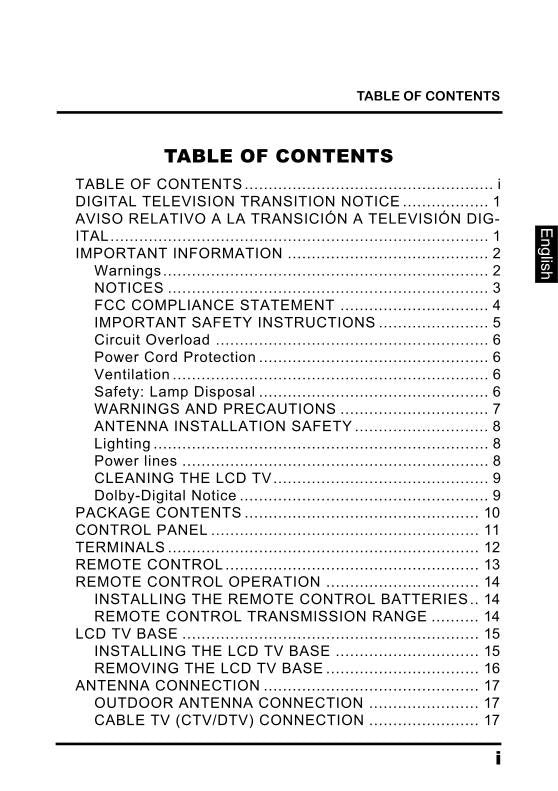 Westinghouse TX42F810GOM TV Operating Manual