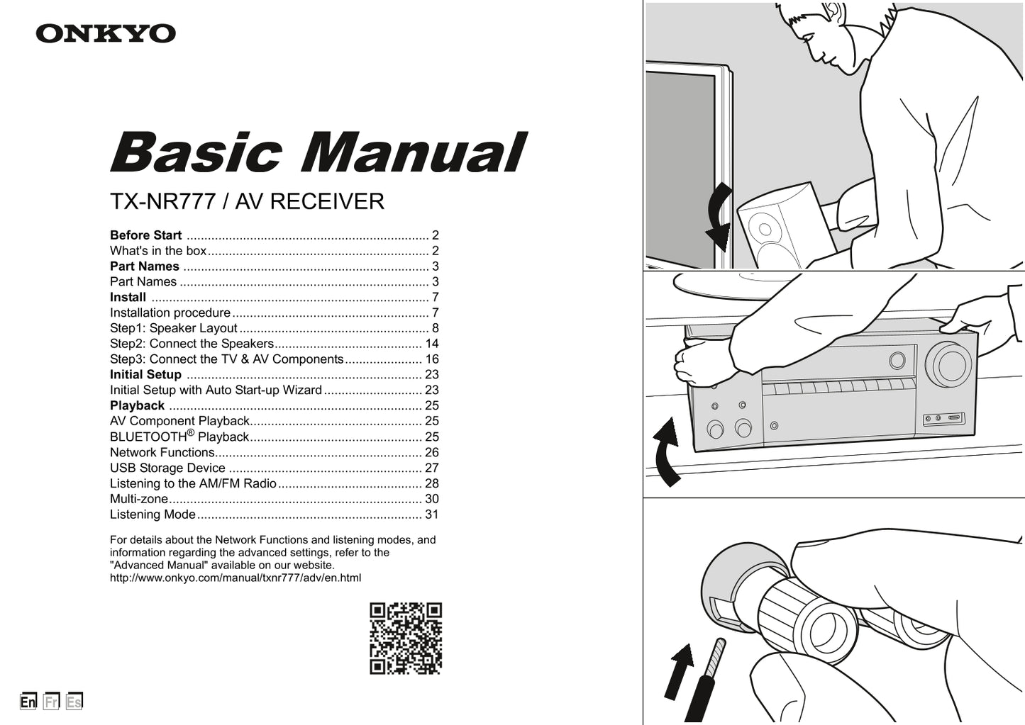 Onkyo TX-NR777 (Basic) Audio Receiver Owner's/ User Manual (Pages: 100)