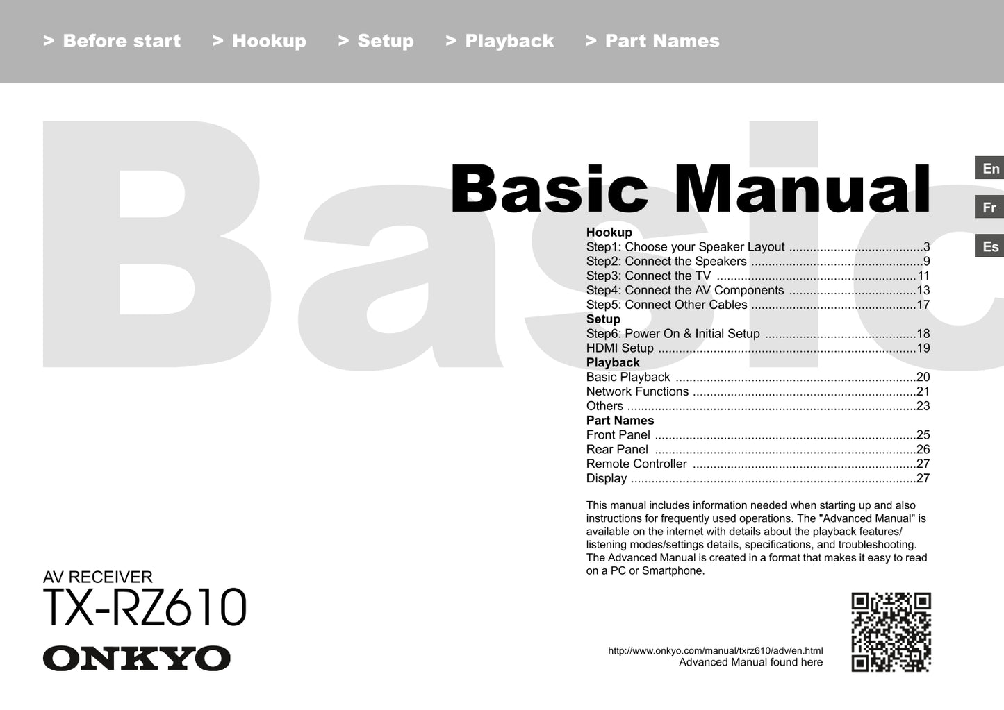 Onkyo TX-RZ610 Audio Receiver Owner's/ User Manual (Pages: 92)