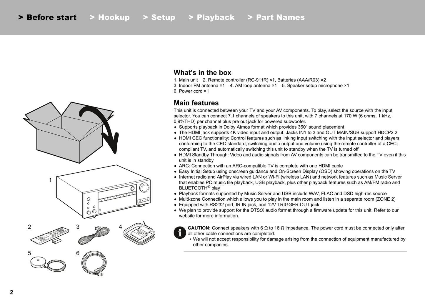 Onkyo TX-RZ610 Audio Receiver Owner's/ User Manual (Pages: 92)