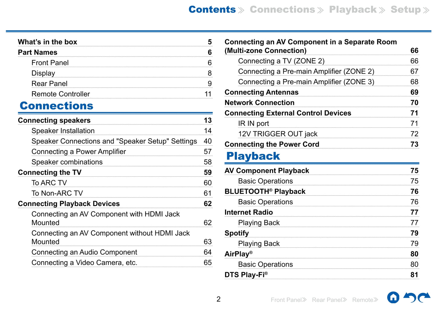 Onkyo TX-RZ730 Audio Receiver Owner's/ User Manual (Pages: 174)