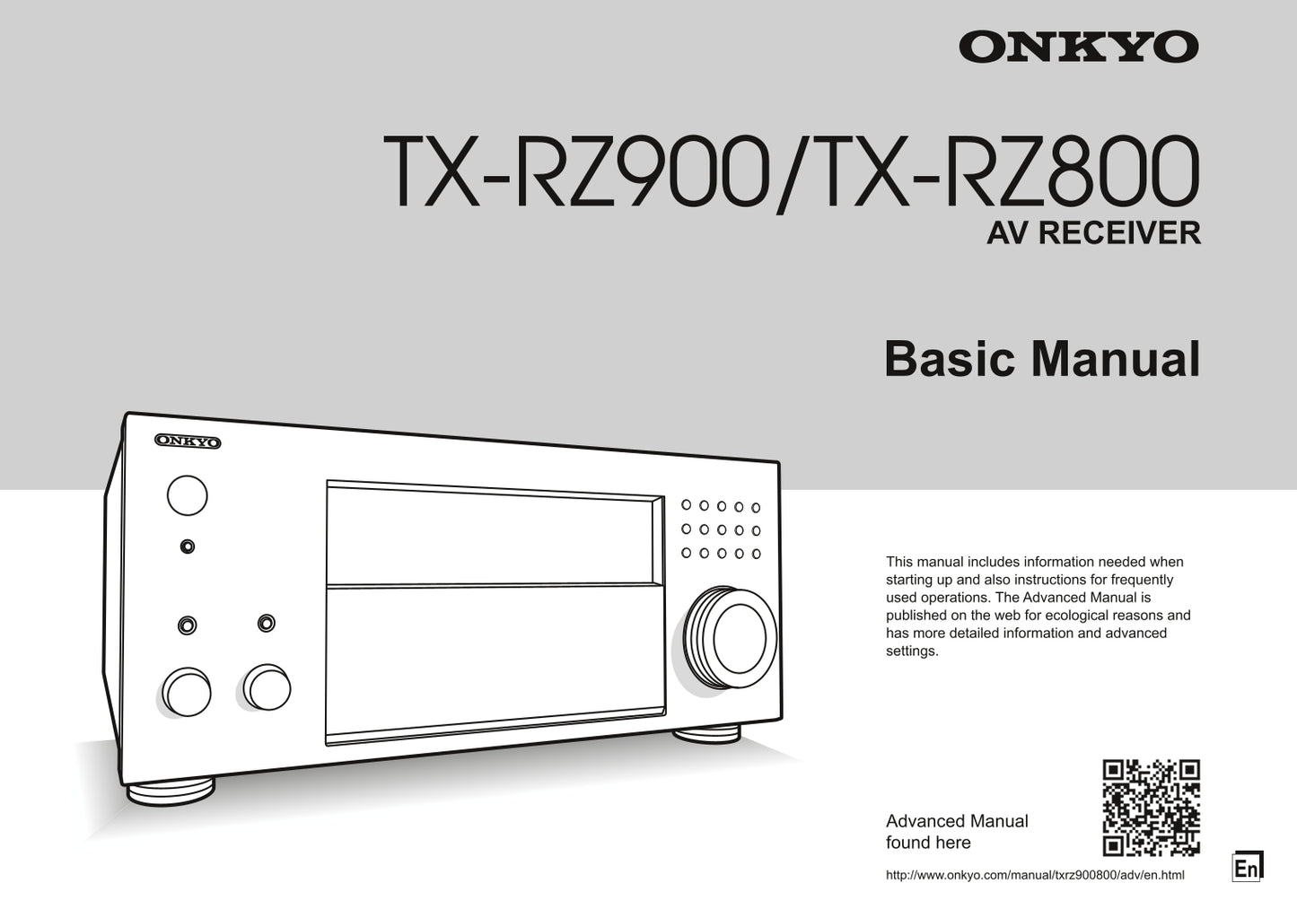 Onkyo TX-RZ800 & TX-RZ900 Audio Receiver Owner's/ User Manual (Pages: 36)