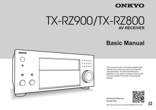 Onkyo TX-RZ800 & TX-RZ900 Audio Receiver Owner's/ User Manual (Pages: 36)