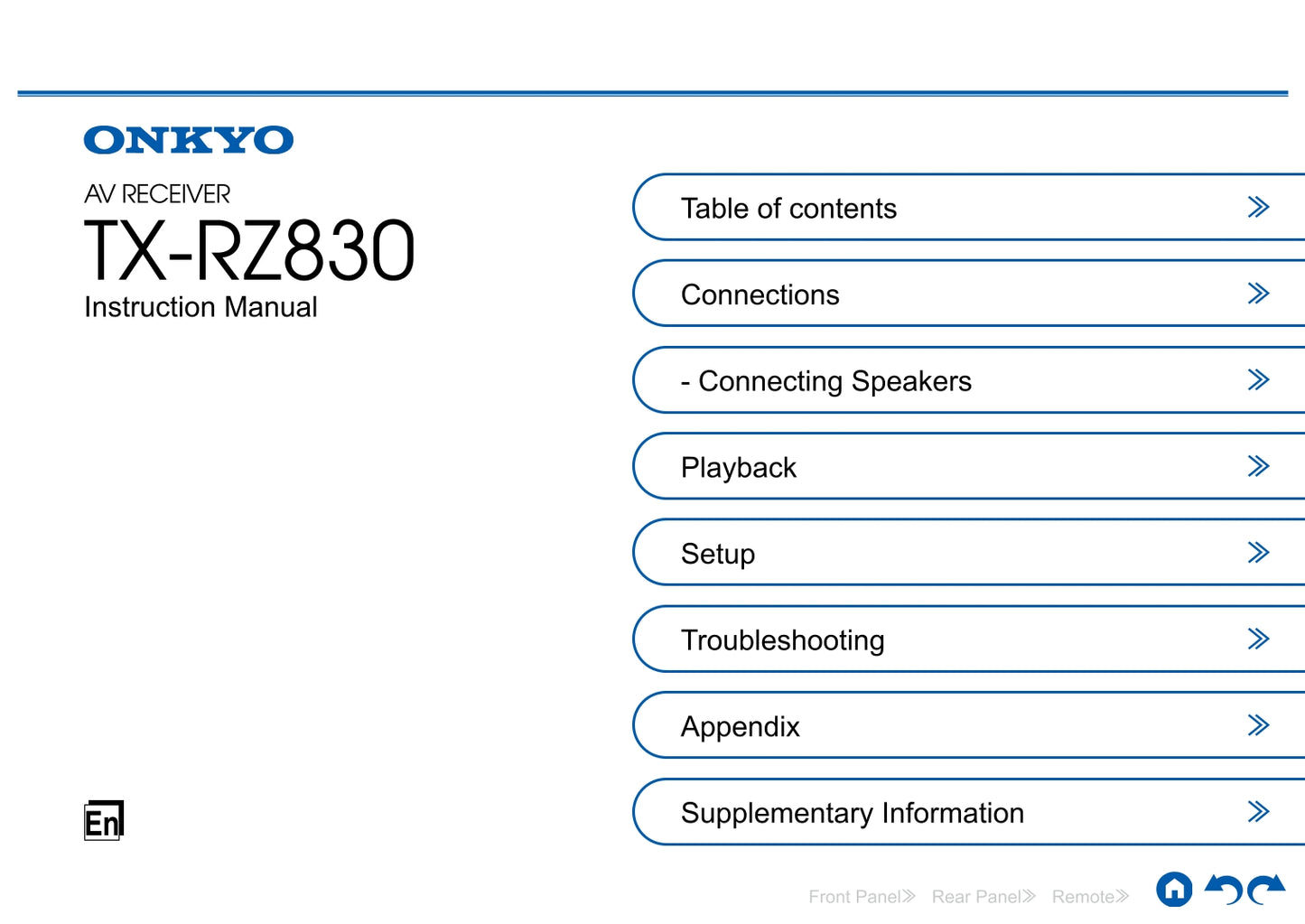 Onkyo TX-RZ830 Audio Receiver Owner's/ User Manual (Pages: 175)