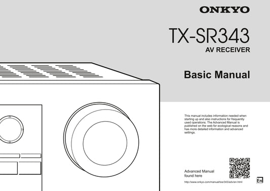 Onkyo TX-SR343 Audio Receiver Owner's/ User Manual (Pages: 20)