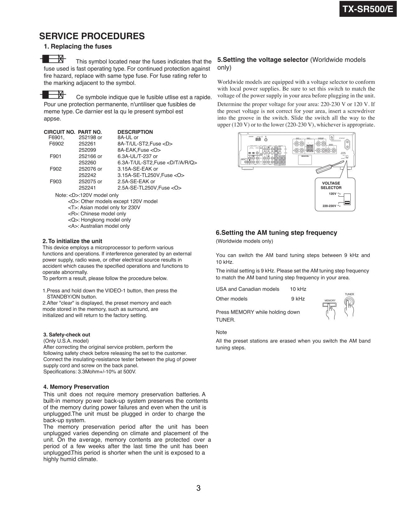 Onkyo TX-SR500 AV Receiver Service Manual (Pages: 44)