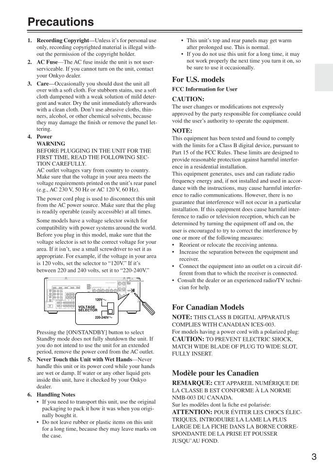 Onkyo TXSR606 Audio/Video Receiver Operating Manual