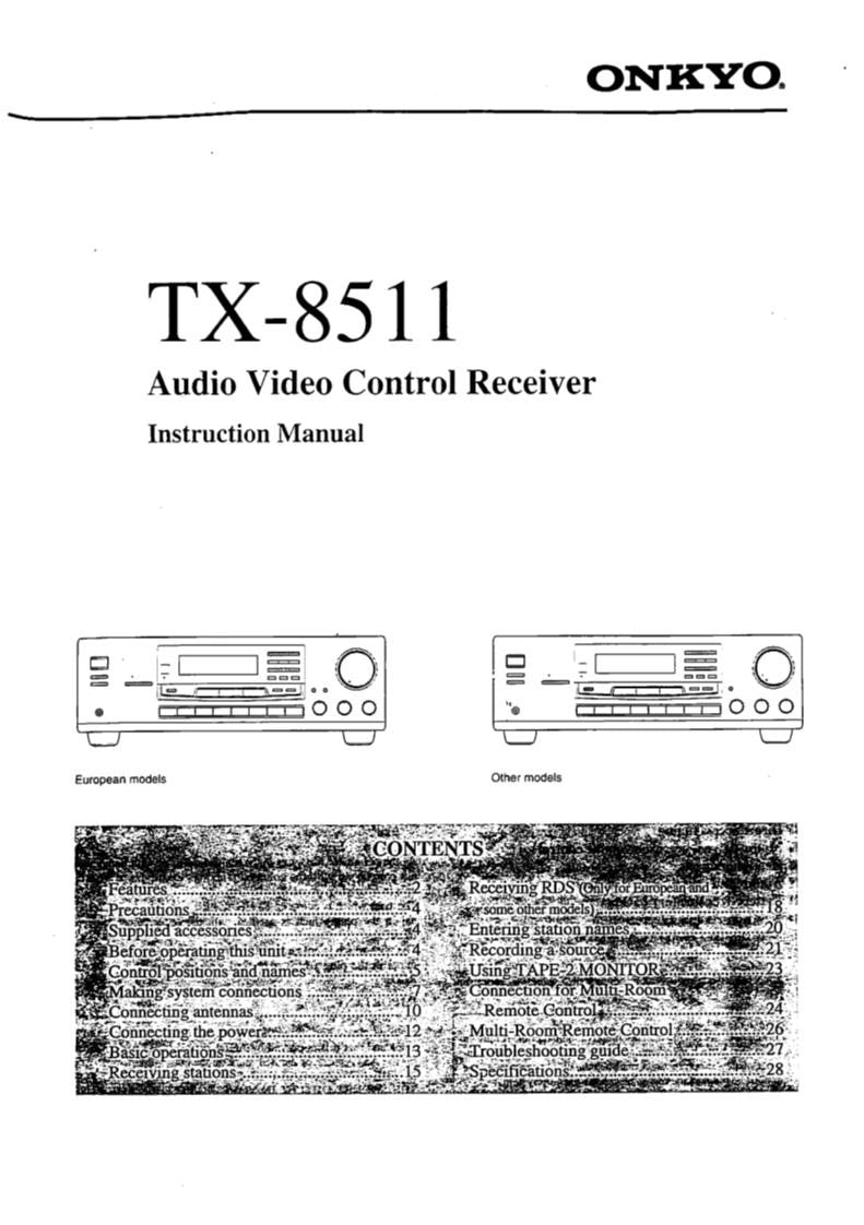 Onkyo TX8511 Audio System Operating Manual