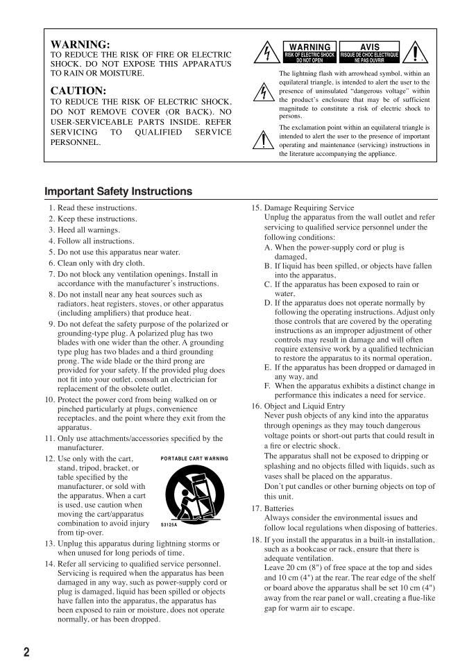 Onkyo TX8555 Audio/Video Receiver Operating Manual